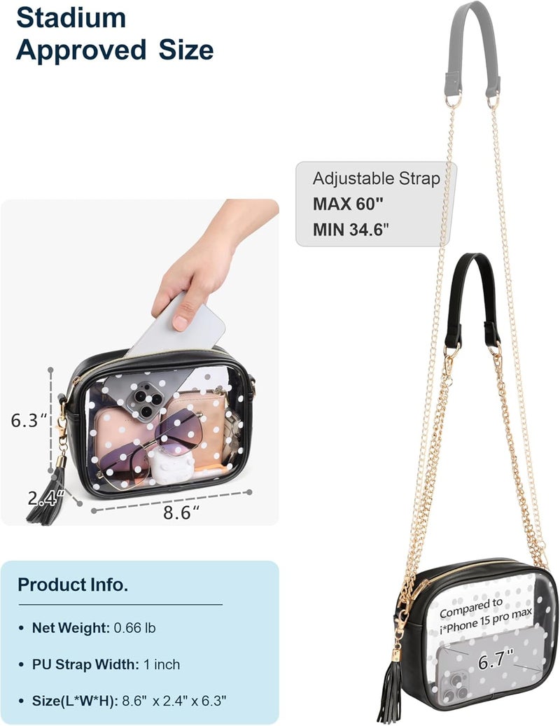 Packism Clear Bag for Stadium Events - Clear Purses for Women Stadium Crossbody Concert Bag for Game Day, Sports, Festival - Image 2